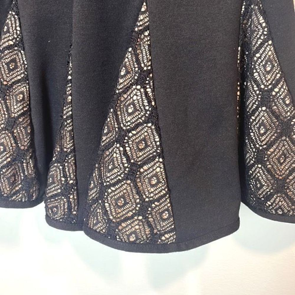 Catherine Malandrino for Design Nation lace long sleeve black fit flare dress 6 - Picture 4 of 8